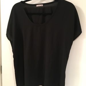 Black short sleeve top